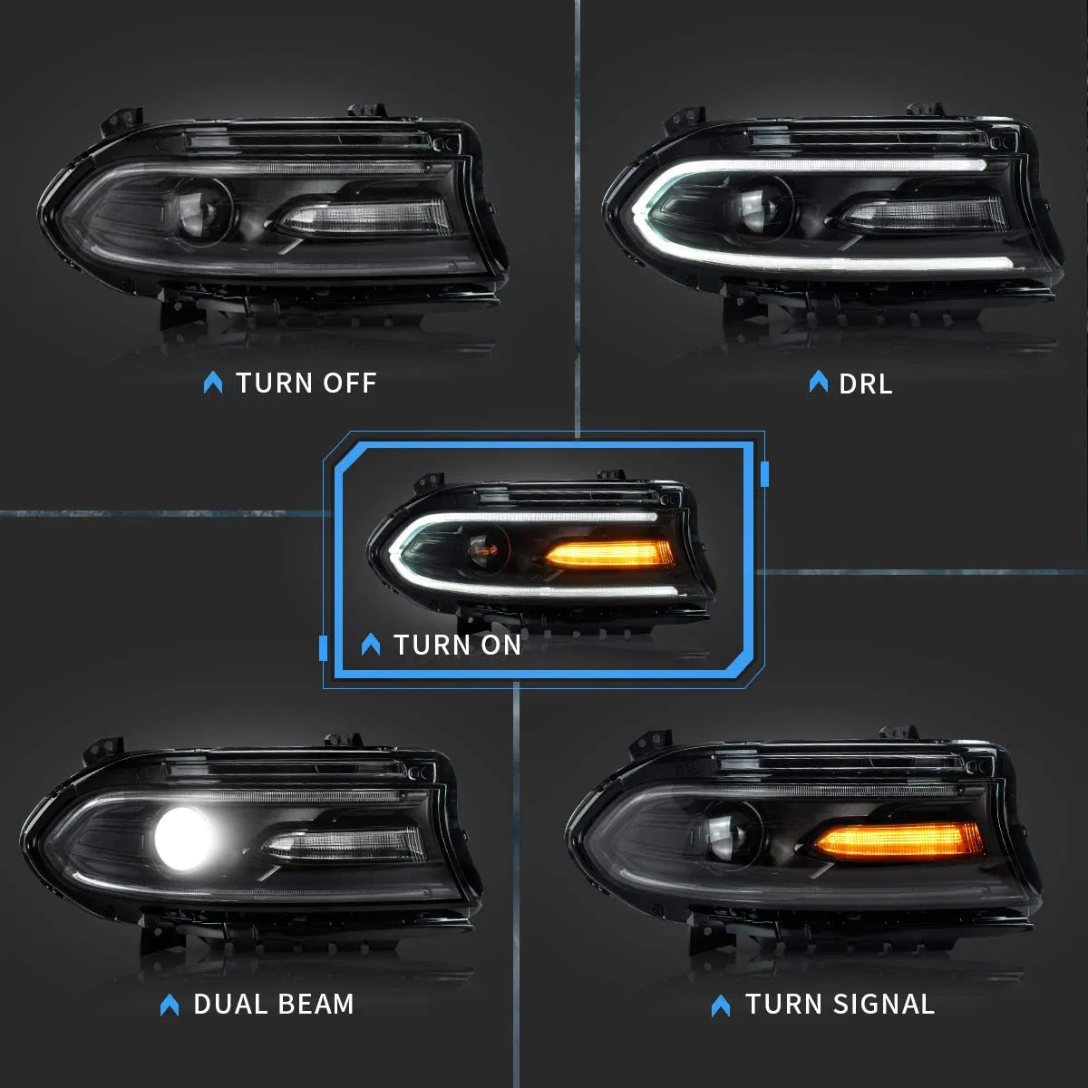 Светодиодная фара для Dodge Charger 2015-2020