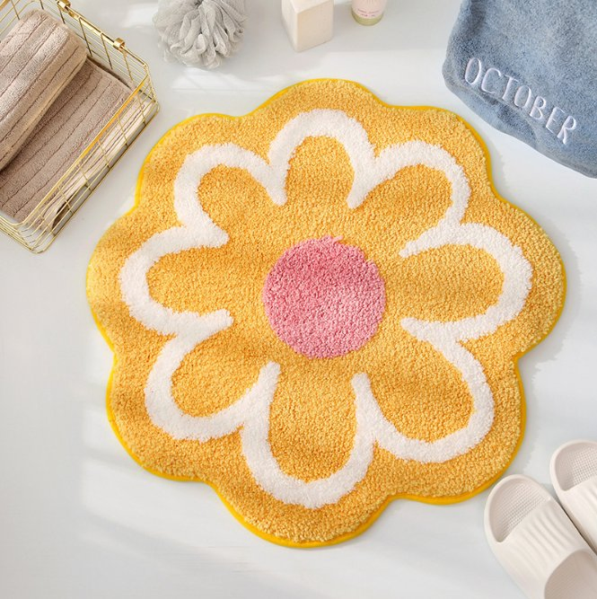 Living Room Bedroom Flower Shaped Kids Floor Mats Fluffy Carpets