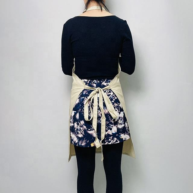 Baking Cooking Printed 100% Organic Cotton Canvas Apron with Two Pockets