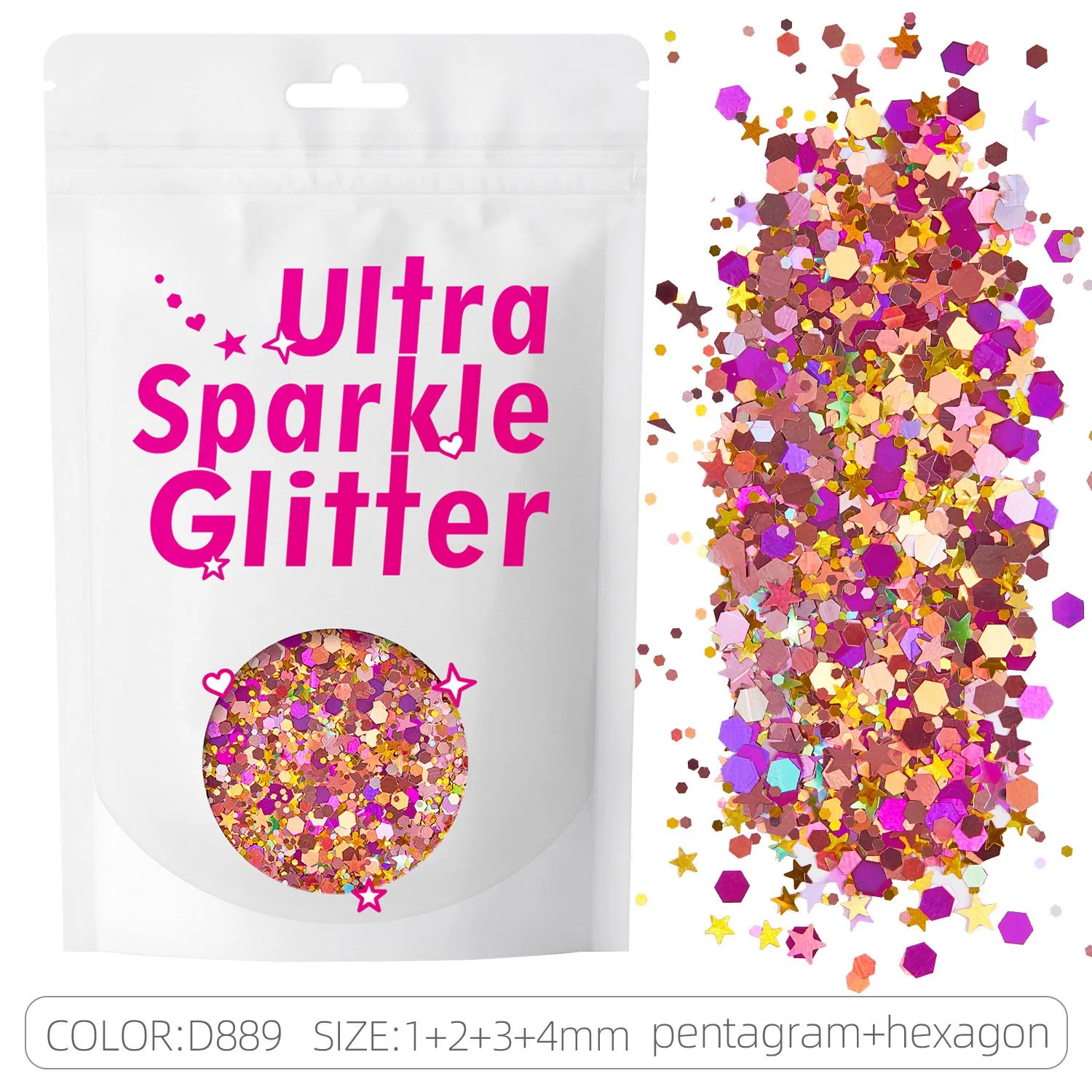 Eco-Friendly Cosmetic Holographic Chunky Glitter Chameleon Loose Mixed Ultra Sparkle Glitter Bulk
