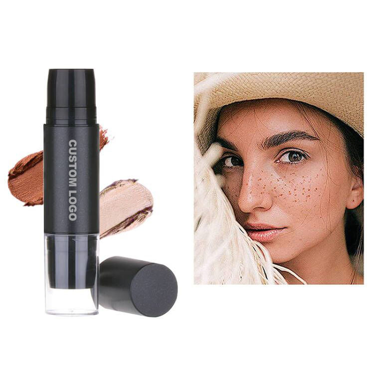3G 12g Waterproof Dual-Head Brush Foundation Stick Container Lipstick Makeup Stick Tube with Brush