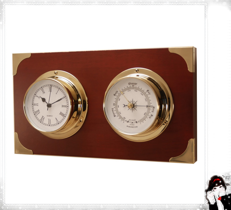 Elegant 180mm Brass Open Type Time and Tide Clock for Home Decor