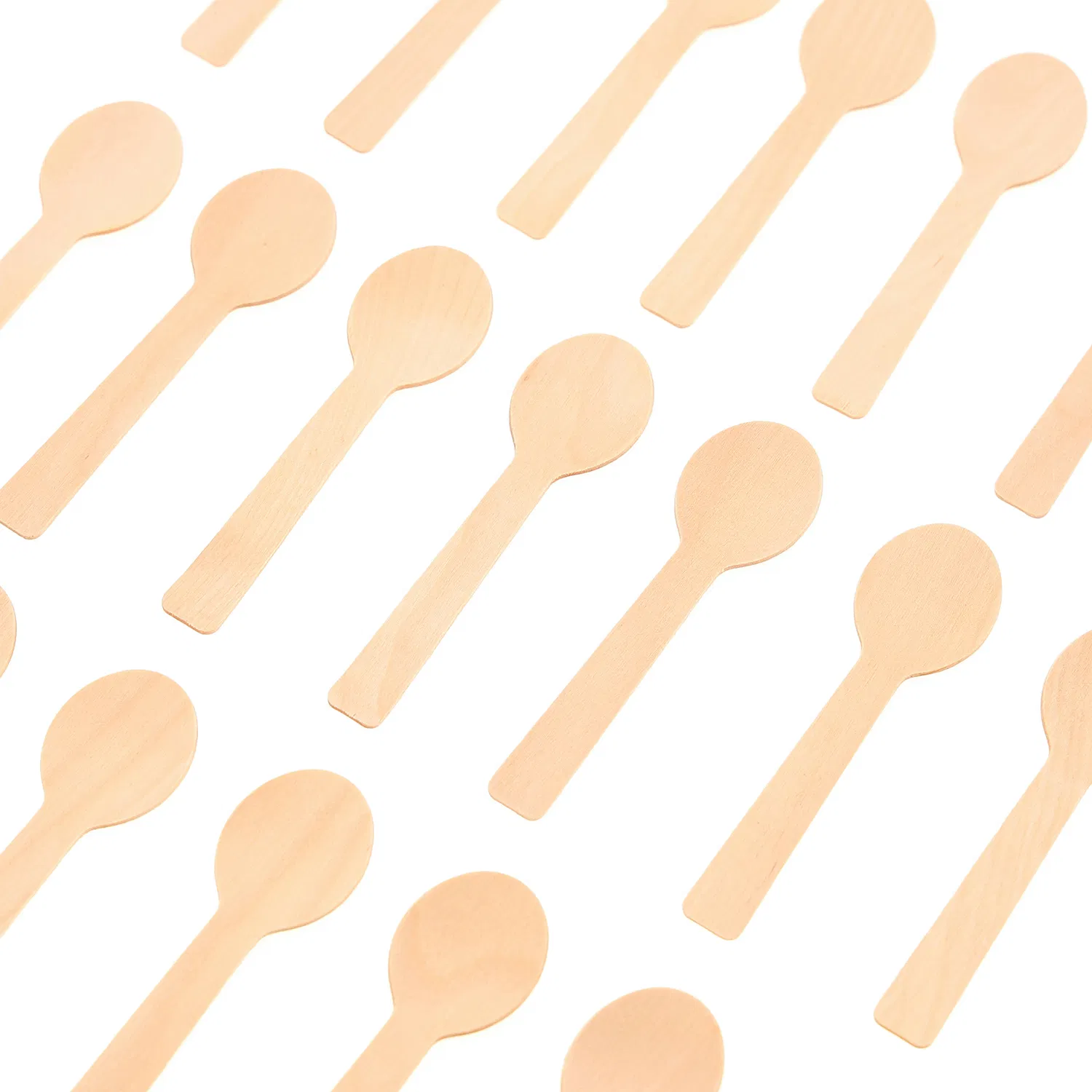 Custom Logo Shapes Free Sample Disposable 75mm/95mm/100mm/110mm Sampling Testing Spork Dessert Yogurt Honey Mini Ice Cream Biodegradable Birch Wooden Spoon
