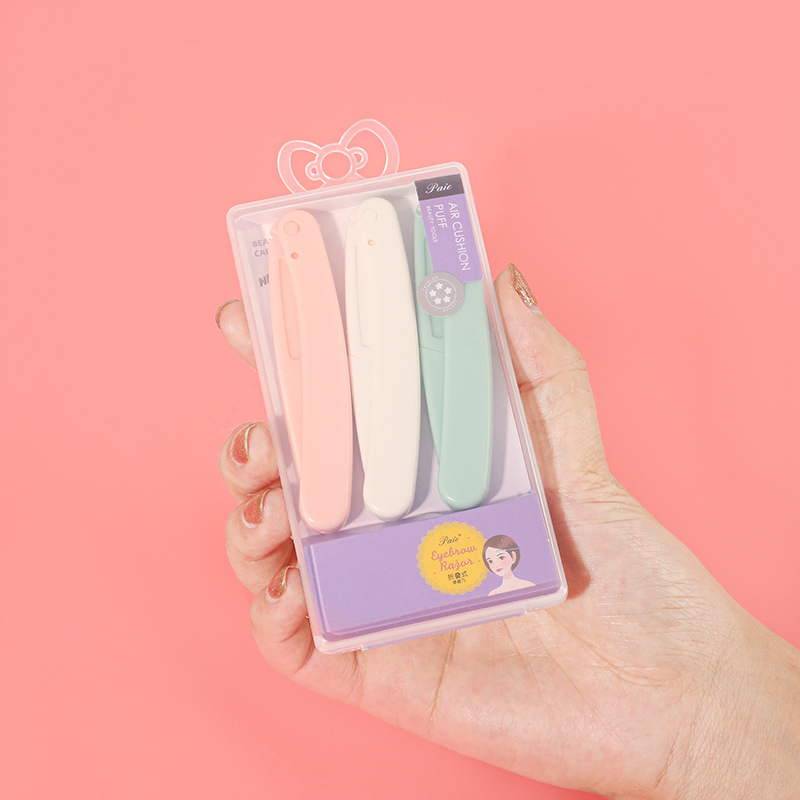 Mini Stainless Steel Foldable Eyebrow Razor Can Rotate 360 Degrees to Shave Eyebrows