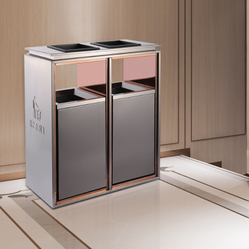 Stainless Steel Indoor Business Trash Can Hotel Lobby Office Building Elevator Entrance