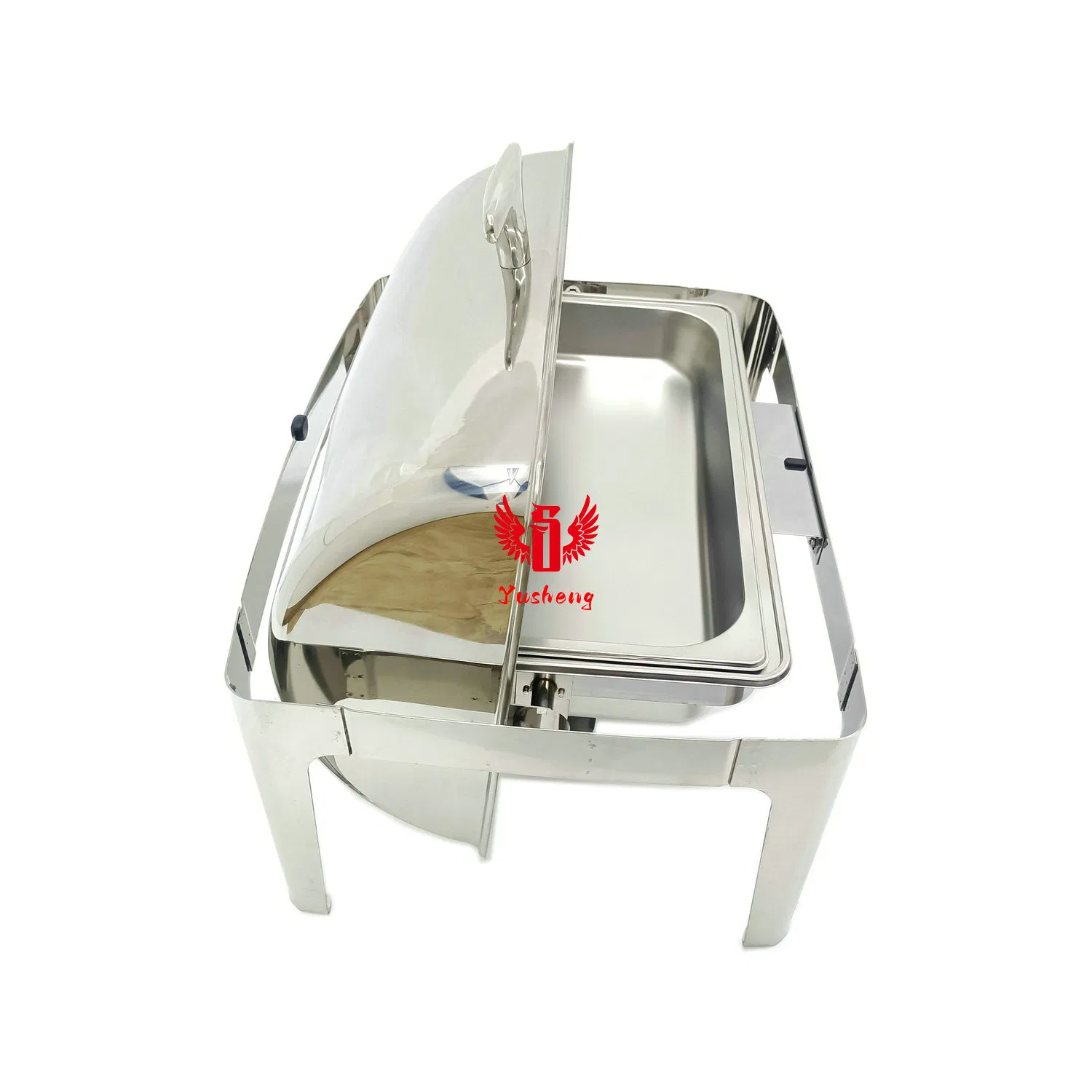 201 Unvisible Lid Rectangular Silver Stainless Steel Buffet Chafing Dish Factory Offer