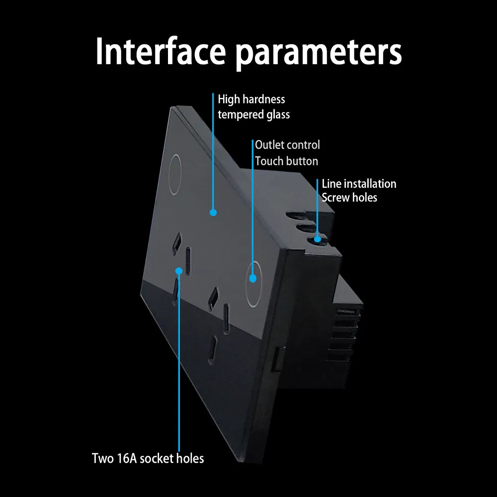 Socket Toughened Glass Panel Smart Plug Graffiti Smart WiFi Australian Standard American Standard Thai Standard 15A