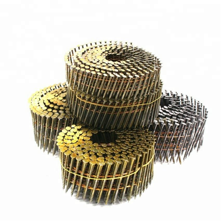 Yellow Coating Framing Wire Nails Screws Coil Nails for Wood Pallet
