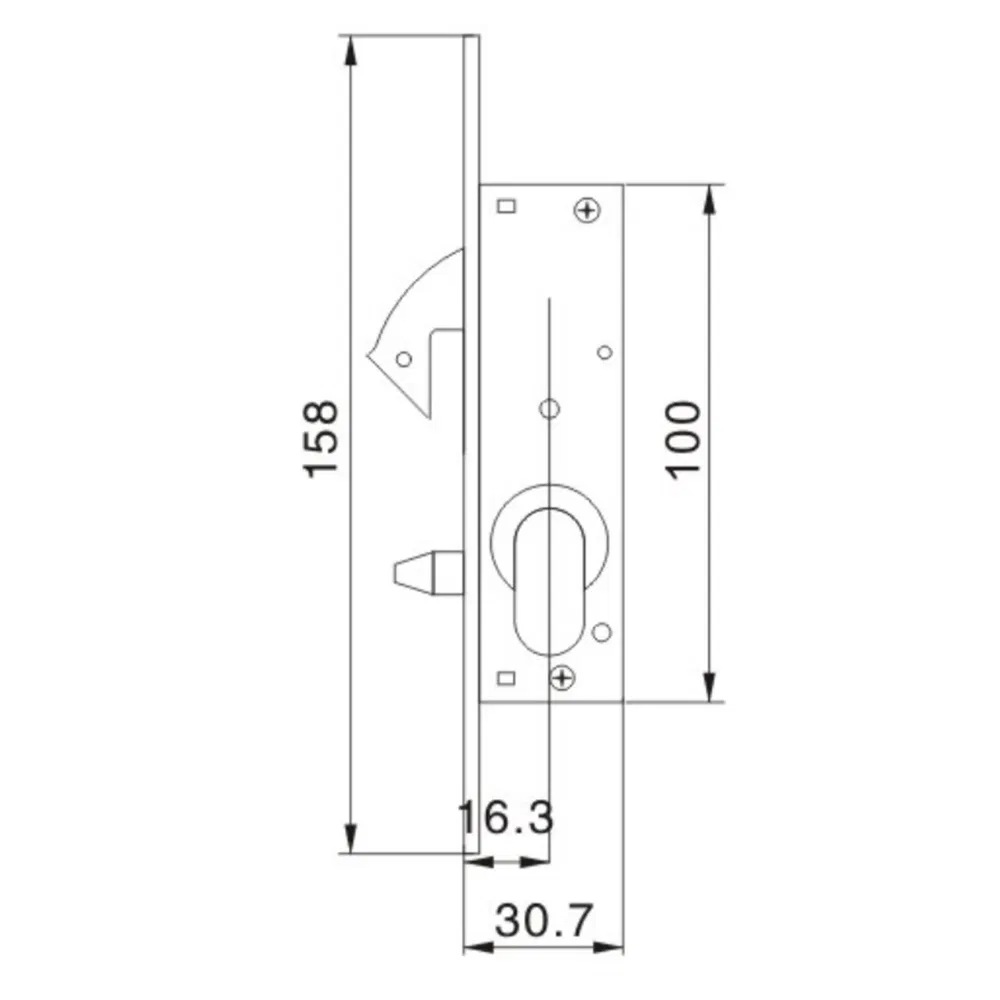 Security Sliding Hook Locks Hook Lock with Oval Cylinder Slam Lock