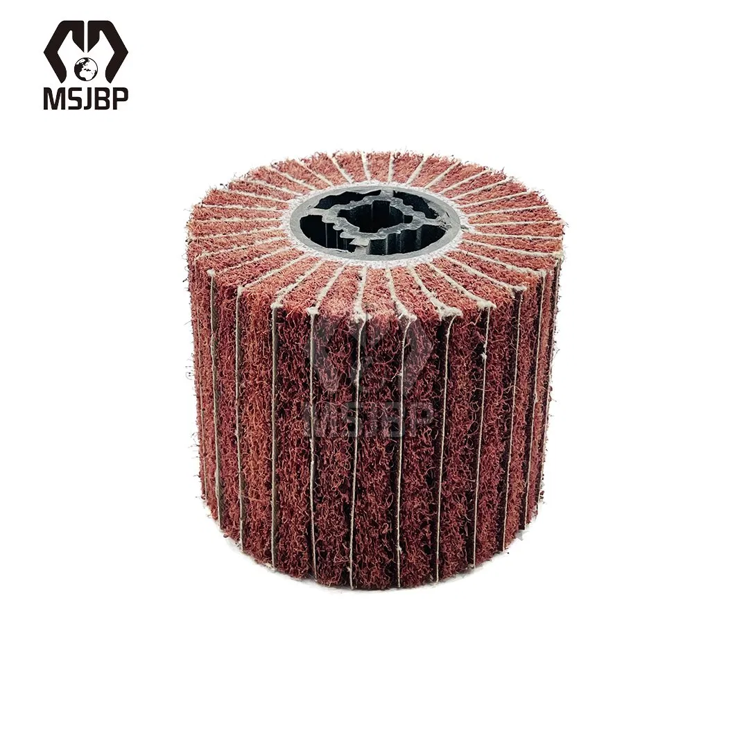 Msjbp Industrial Non-Woven China Suppliers Non-Woven Abrasive Flap Wheel 60#, 80#, 120#, 180# Non-Woven Rolling Brush