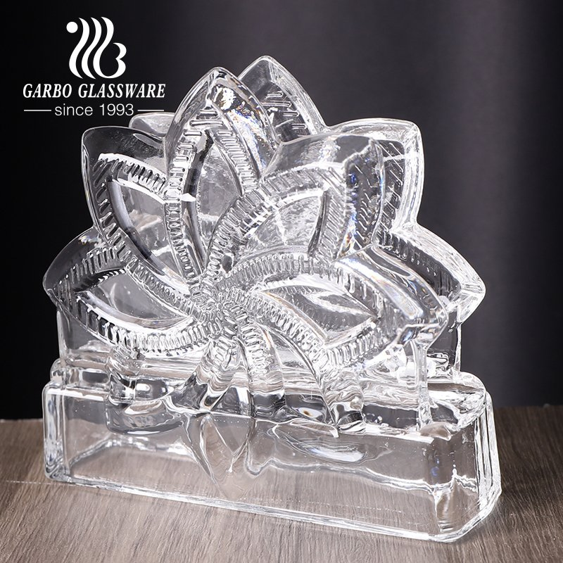 Wholesale High White Transparent Glass Crystal Napkin Holder Tableware Decoration