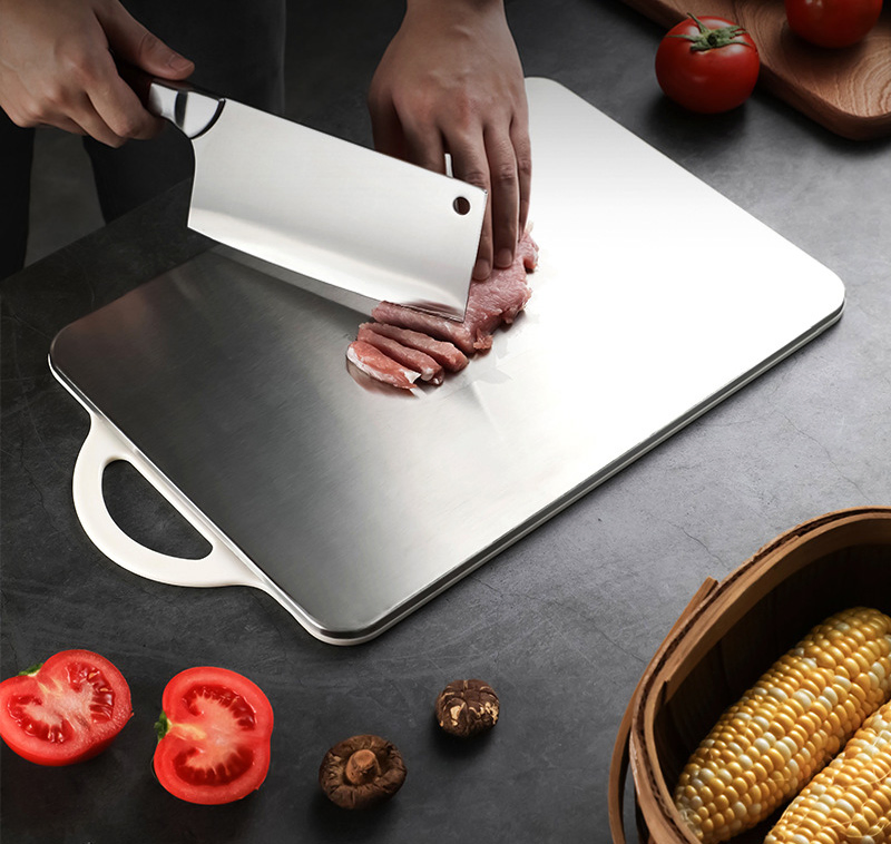 New Arrival Kitchen Home Restaurant PP Chopping Blocks Double Side Stainless Steel Cutting Board