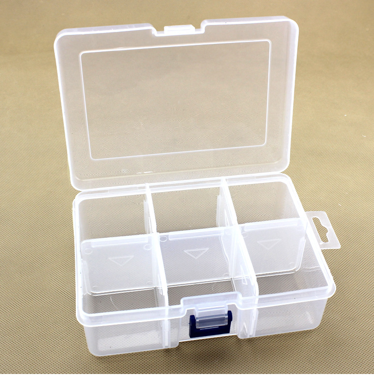 Прозрачный пластиковый органайзер с 6 отделениями и перегородками