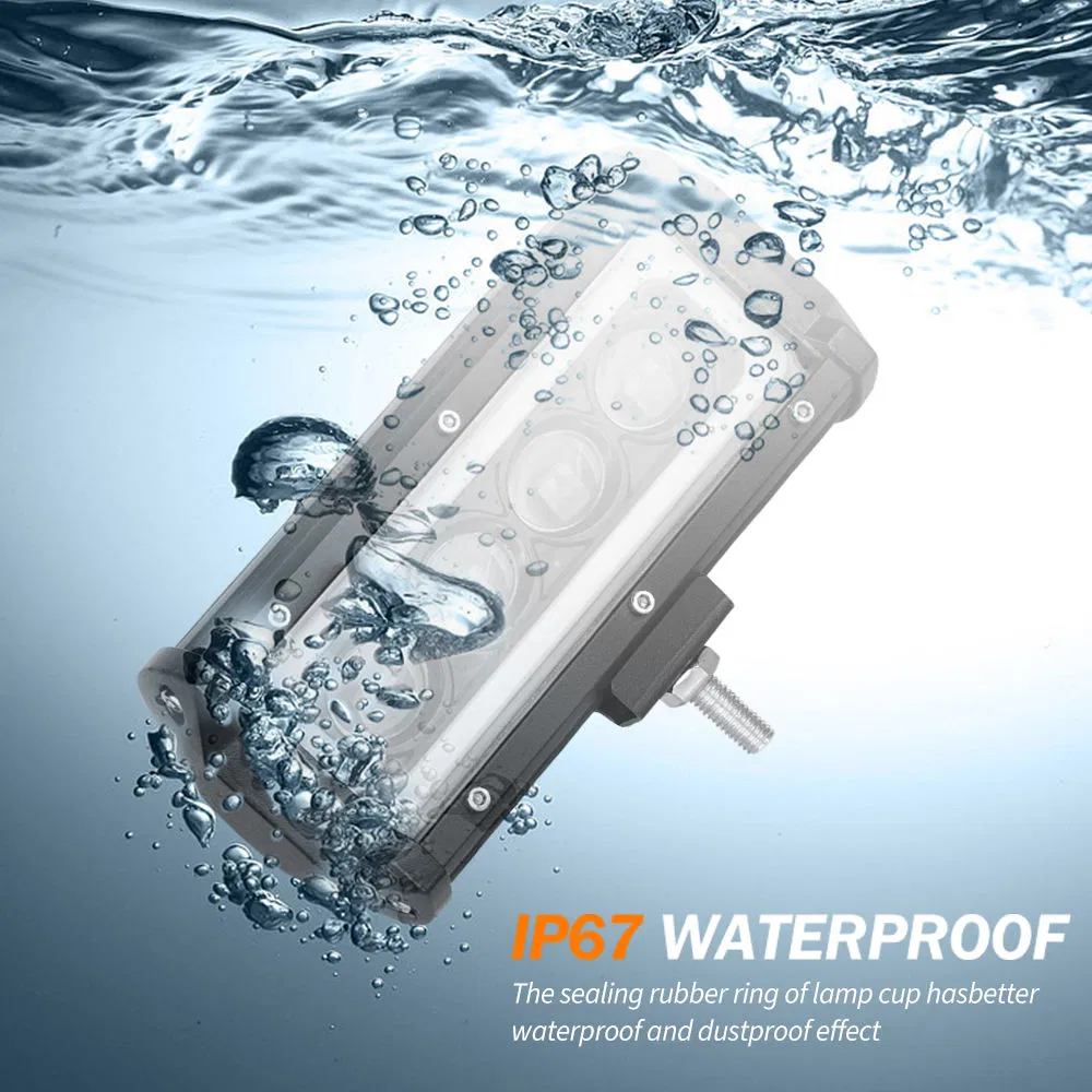 BKR 4x4 Tractor Truck Boat All-Terrain Vehicle LED Light Bar with 6D Optical Lens