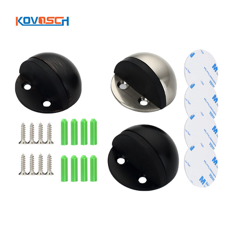 Wholesale Adhesive Stainless Steel Magnetic Door Draft Stop Stopper with Rubber Bumper