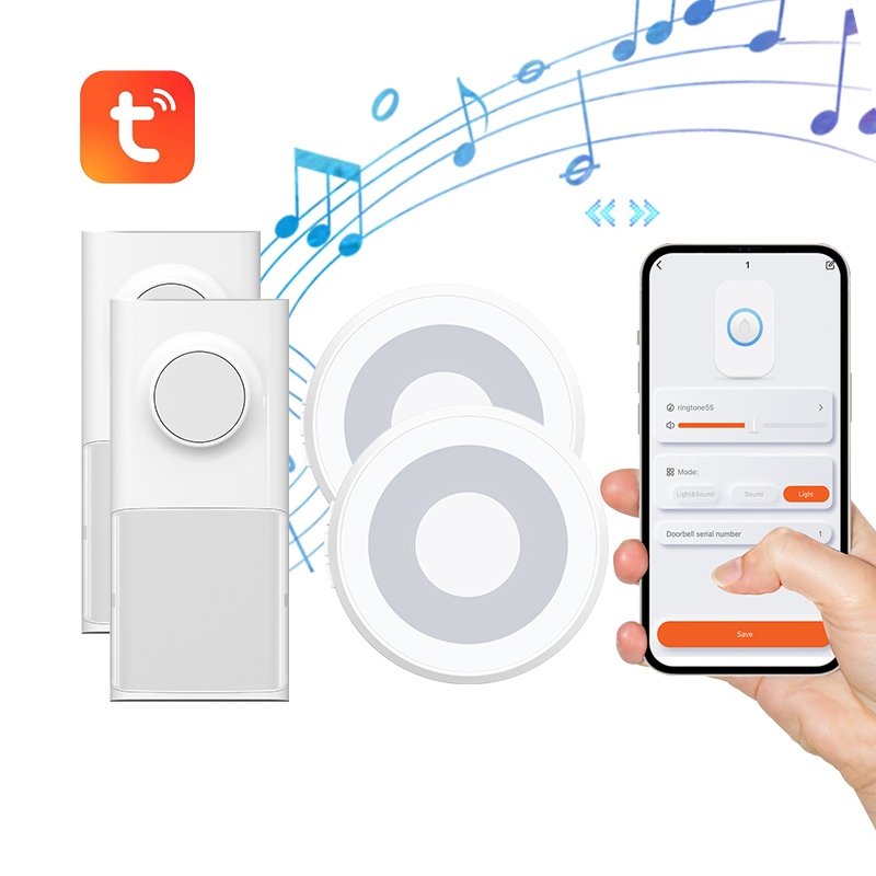 Battery Operated IP55 Waterproof Tuya Smart WiFi Wireless Doorbell with 58 Ringtones