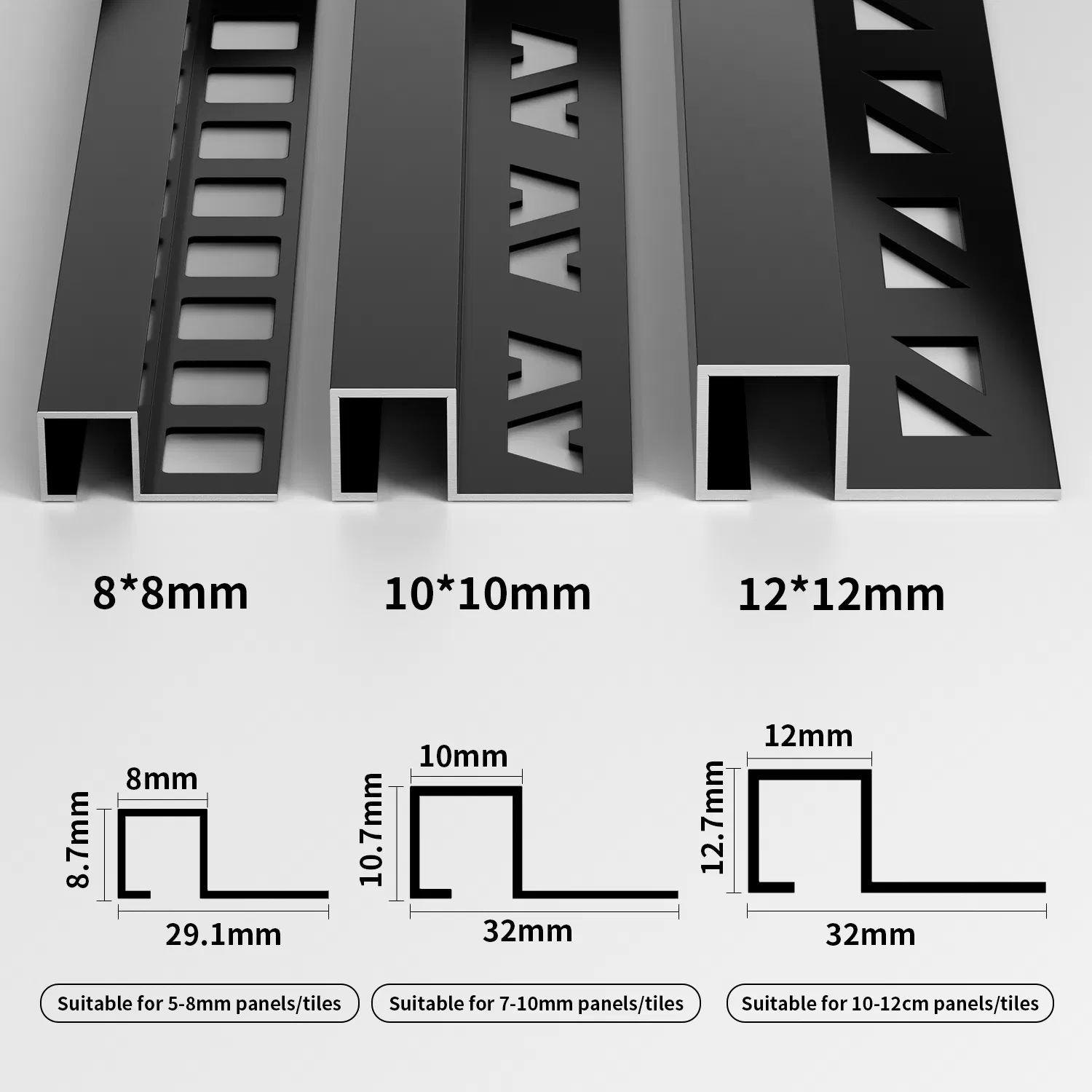Modern Edge Tile Trim Strip with Sample Provision and Design Style