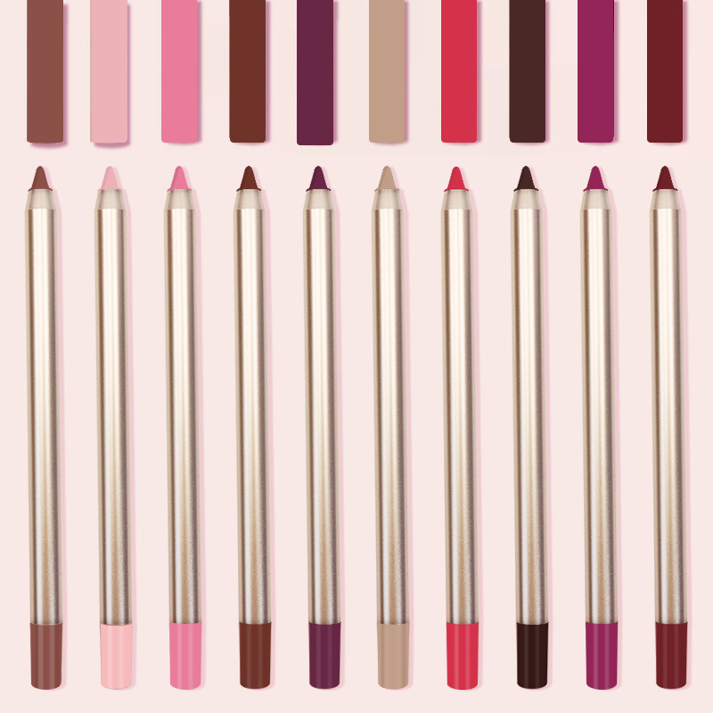 Wholesale Vegan Waterproof Gold Matte Lipliner Organic Creamy Lip Liner Supplier
