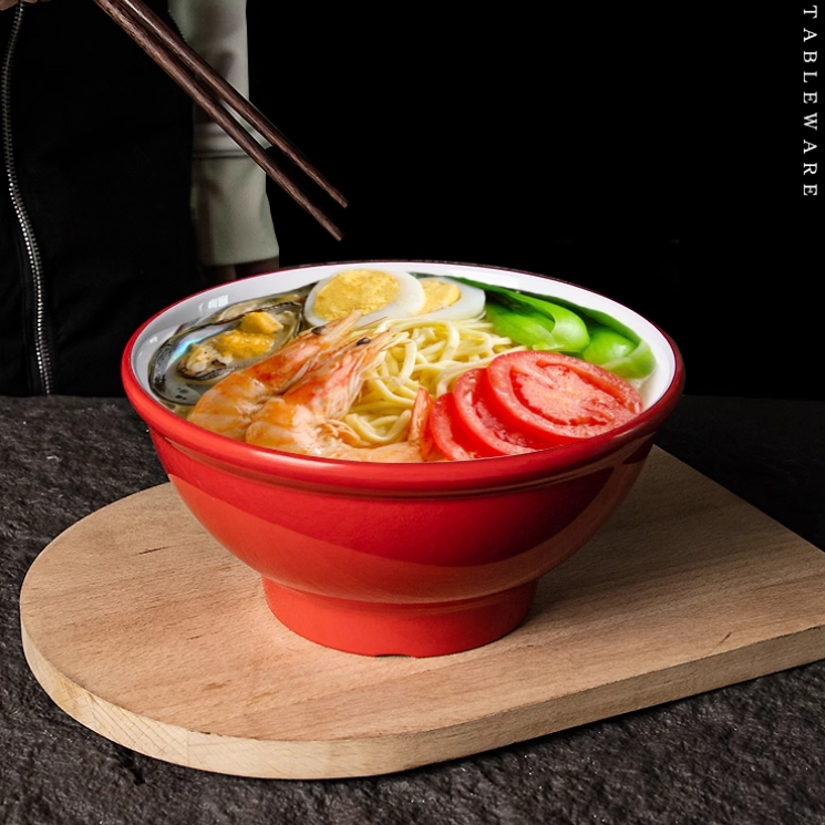 Modern Round Japanese Melamine Bowl Soup Noodle Plastic Bowl Restaurant Ramen Bowl
