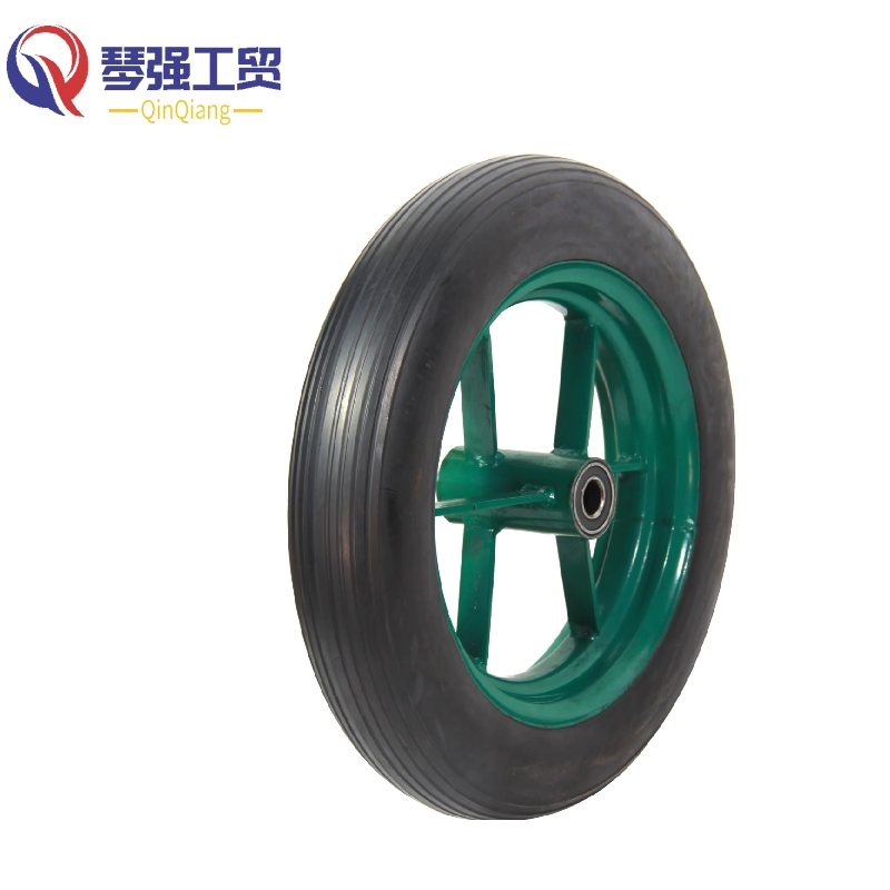 14inch Flat Free Puncture Proof Wear Resistant Heavy Duty Solid Rubber Powder Garden Carts Wheelbarrow Wheels