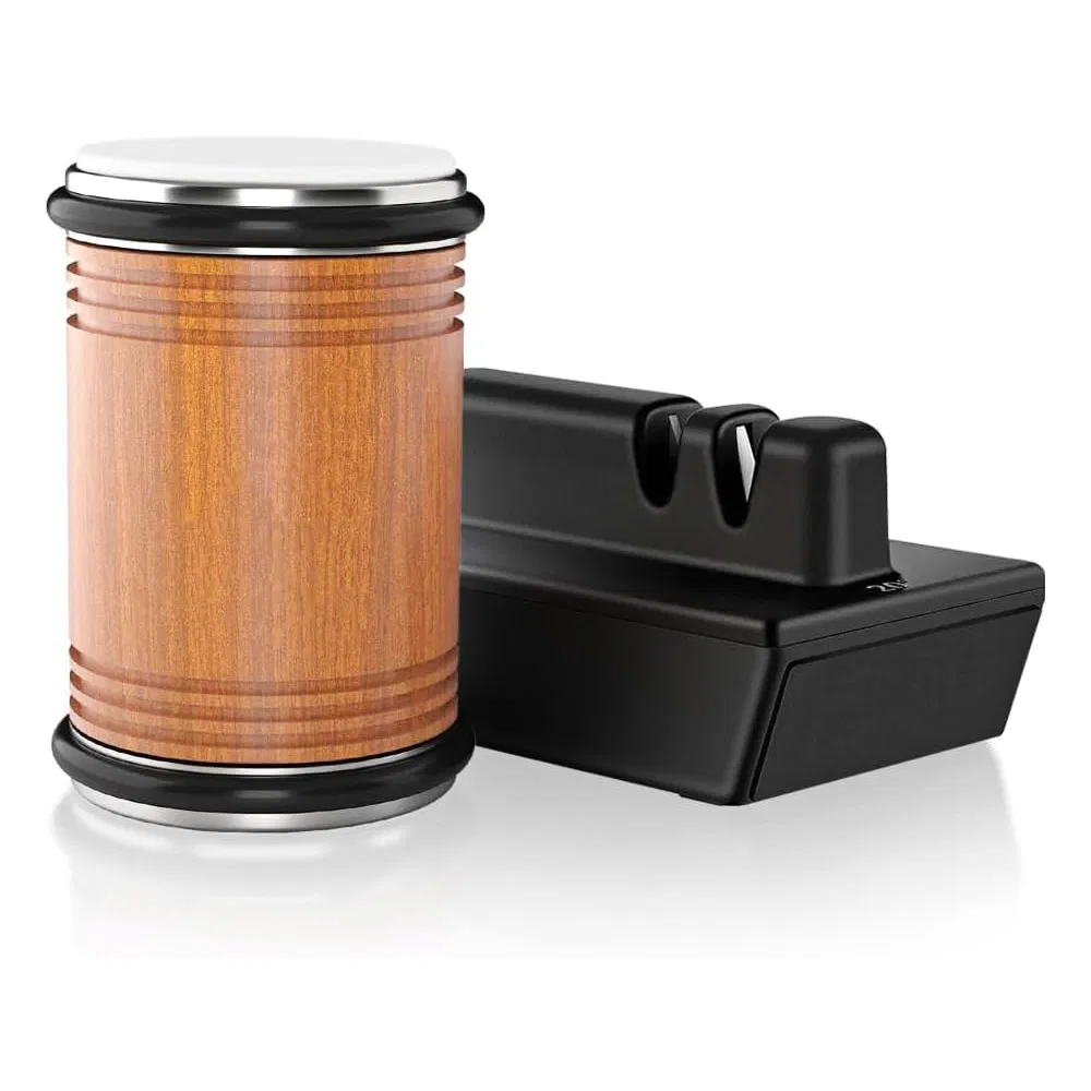 Magnetic Knife Sharpener Roller Sharpener with Diamond and Ceramic Discs for Kitchen Knives Chef Knife Set