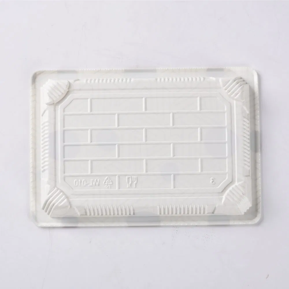 Manluen New Arrival White Sakura Plastic Sushi Box Take Away to Go Sashimi Salmon Salad Food Packaging Disposable Food Container