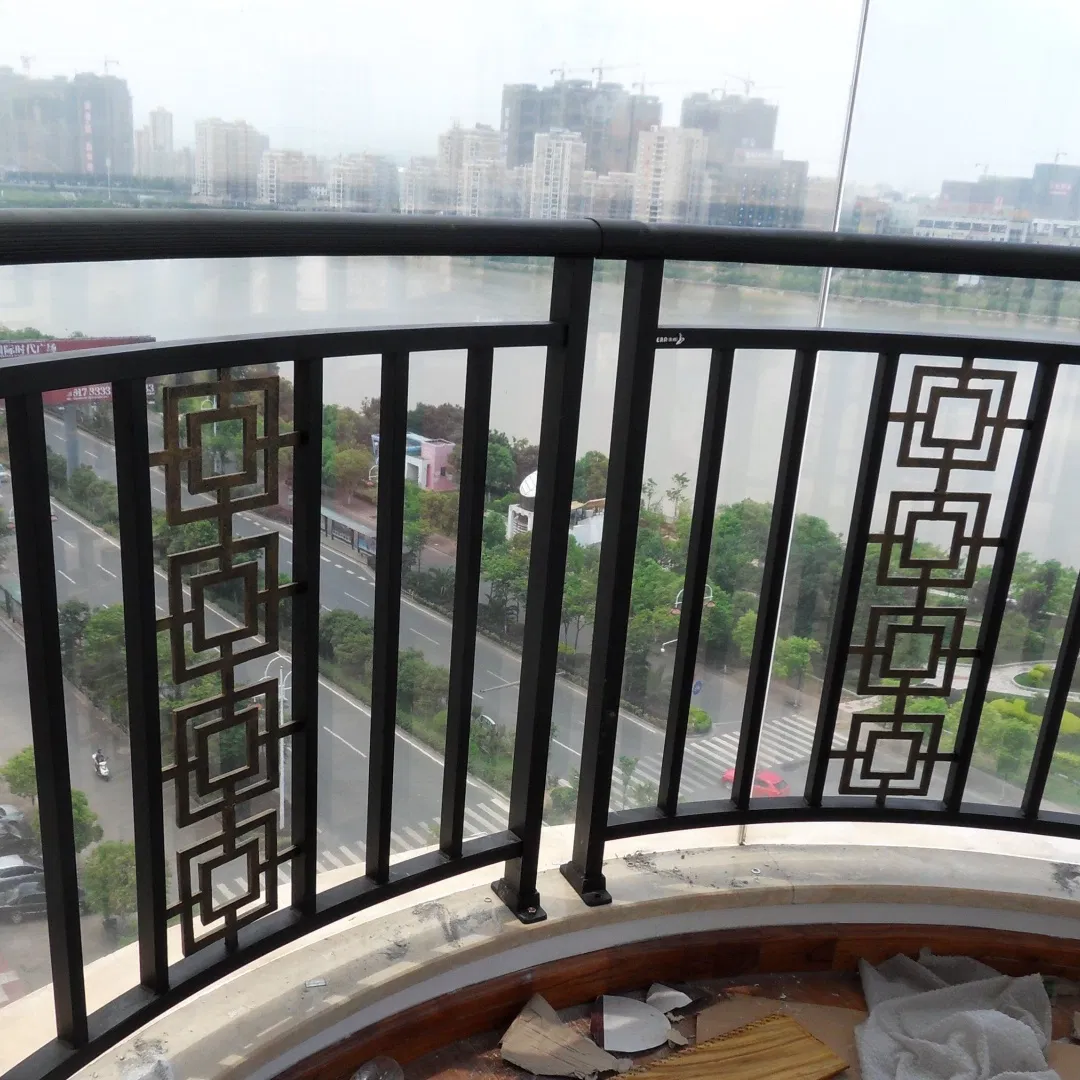 Hot Sale Metal Balustrade Design Picket Aluminum Balcony Handrail Deck Stair Railing Villa House Fencing