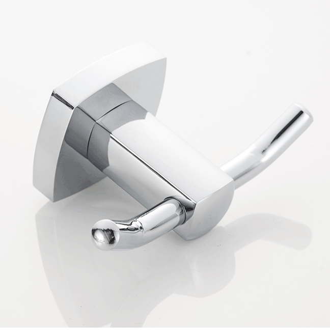 Двойной крючок для одежды из латуни, хром