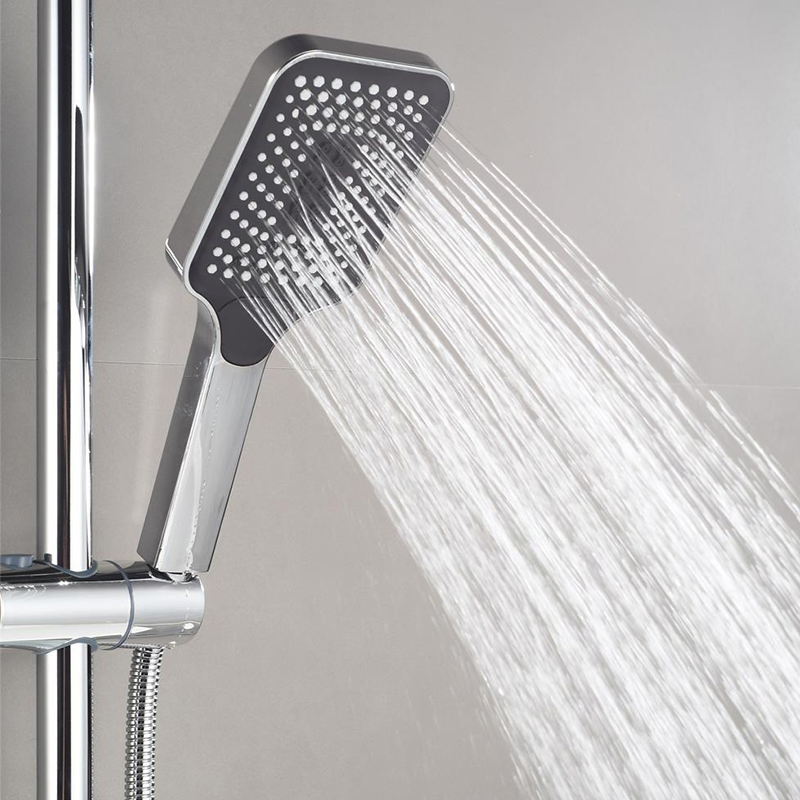 Bathroom Wall Mounted Waterfall Bathtub Faucet Set with Sliding Bar