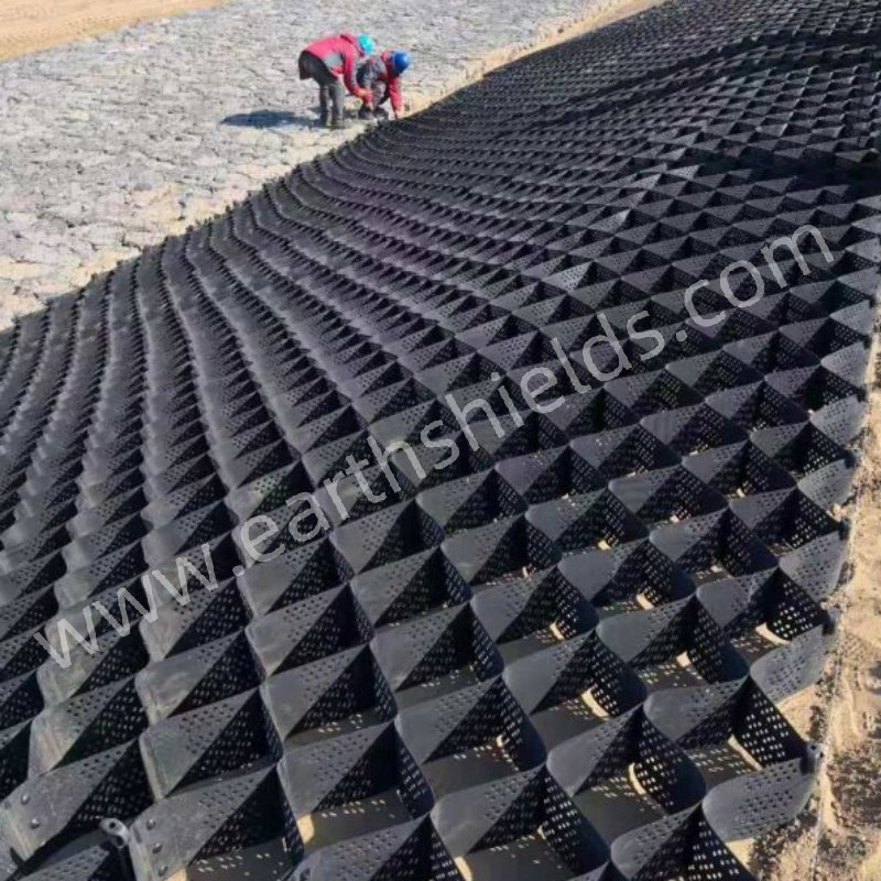 Textrued Surface Geocells HDPE for Slope Project