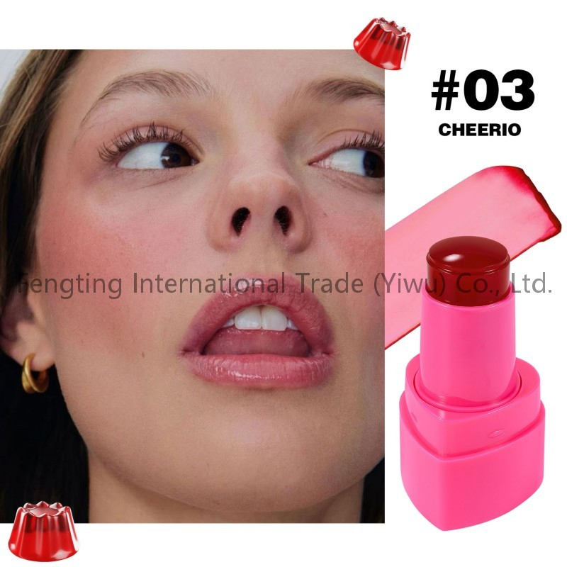 Jelly Blush Stick Dual Use Lip and Cheek Cream Multi Color Lipstick Brightening Rouge Cosmetic Stick for Natural Glow and Lasting Radiance Blush