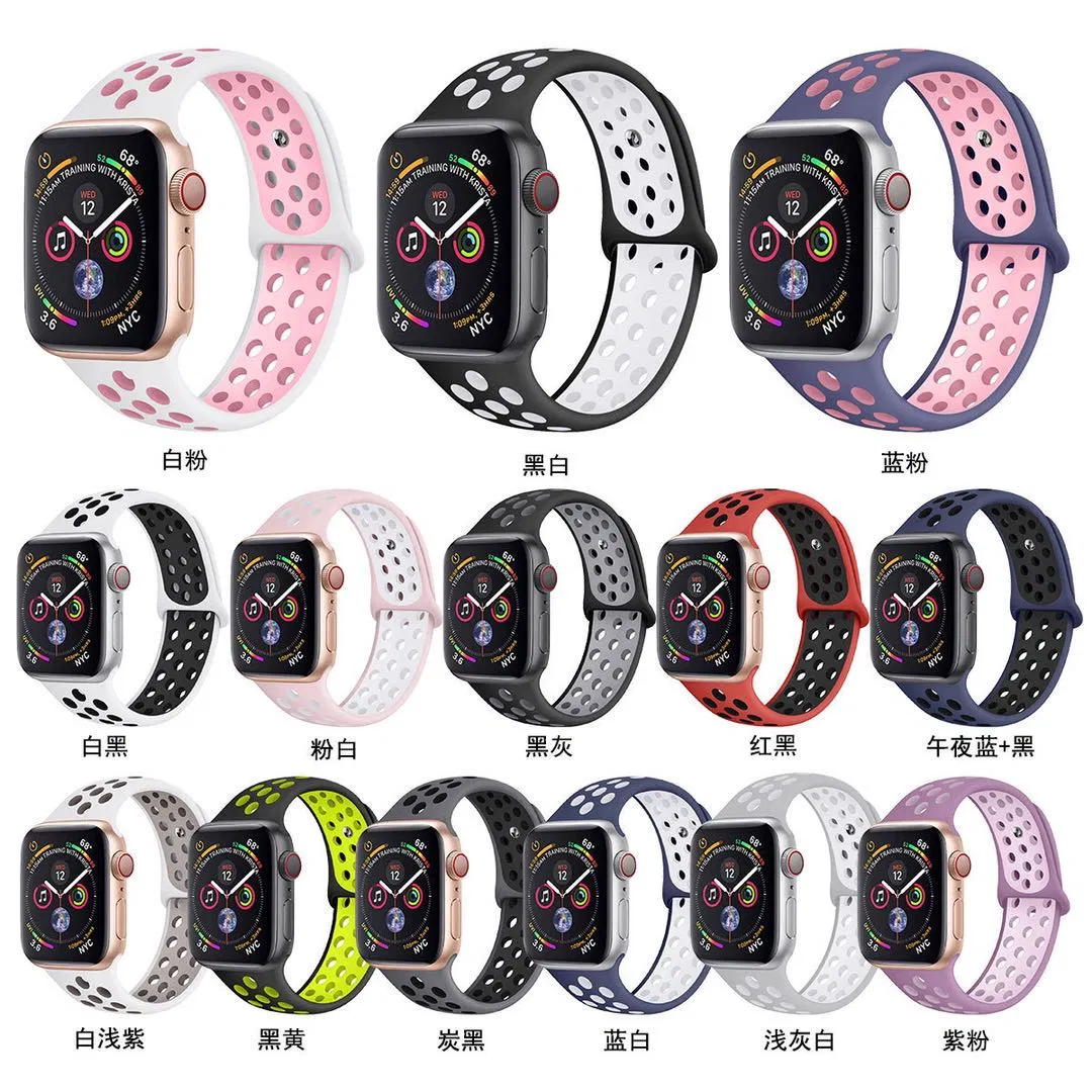 Fashion Nkie Silicone Watch Strap 38mm/40mm/42mm/44mm Sprots Watch Band