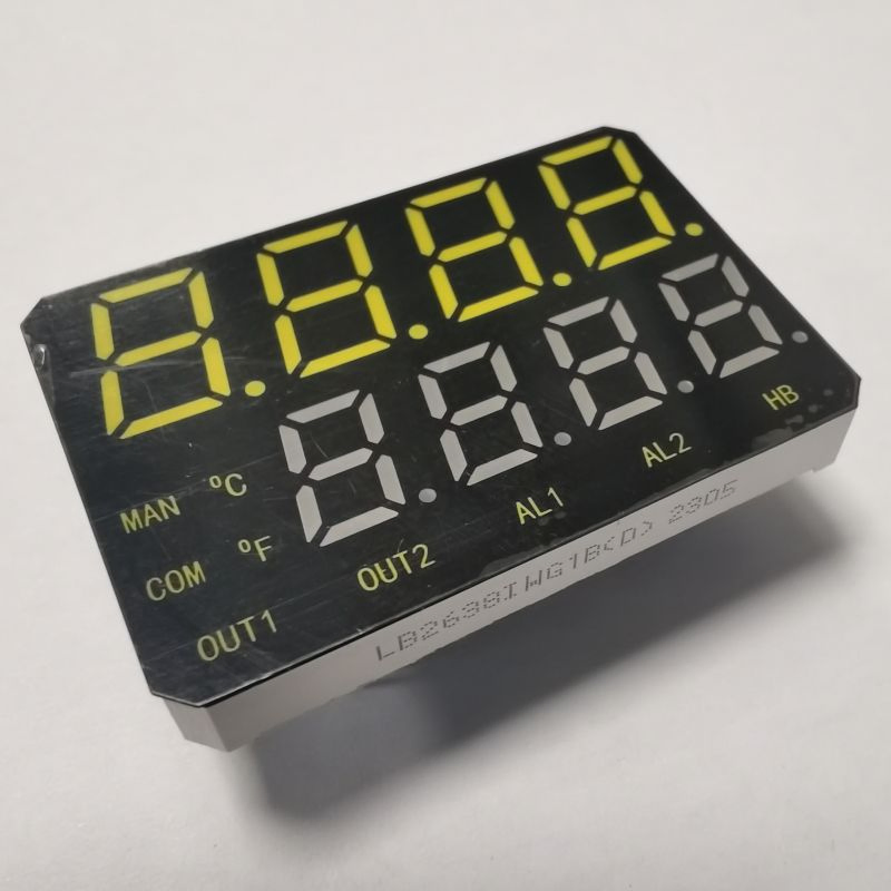 High Brightness Dual Line 7 Segment LED Display for Temperature Indicator