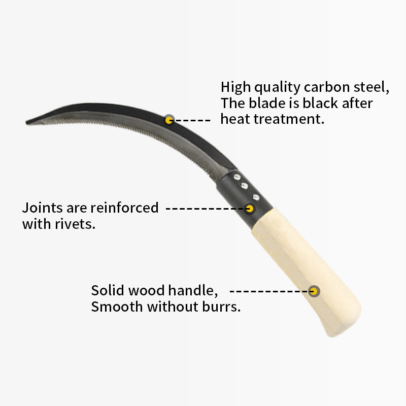 High Quality Agricultural Tools Grass Harvesting Weeding Saw Tooth Sickle Grass Sickle