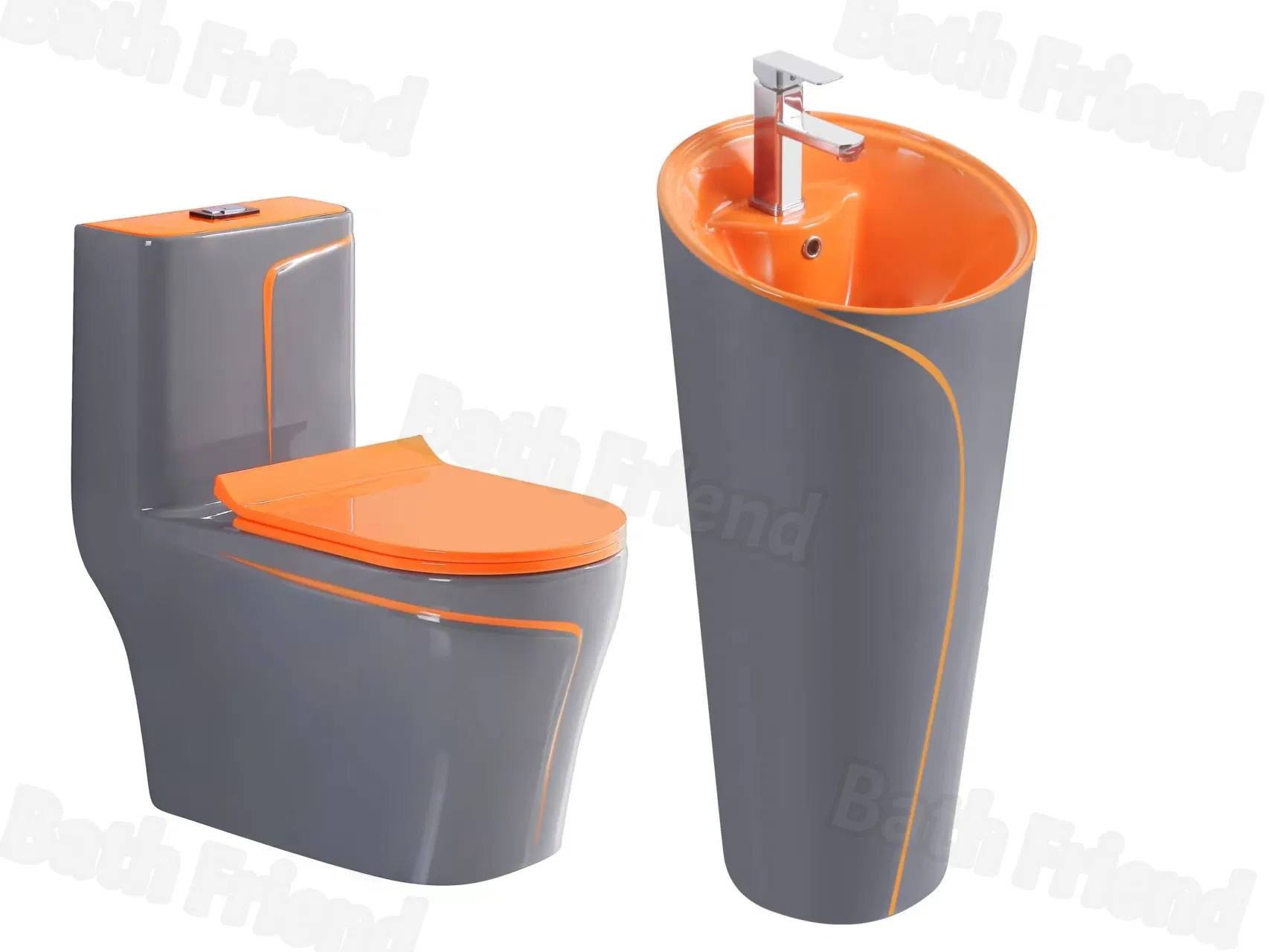 Factory Wholesale Luxury Ceramic Wash Basin and Toilet Set Bathroom Wc One Piece Toilet Set with Sink