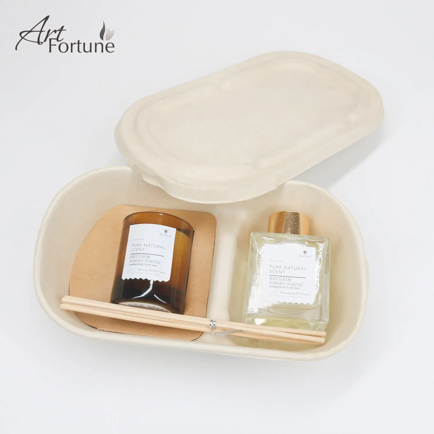 Scented Glass Candle and Reed Diffuser in Eco-Friendly Box for Home Decor