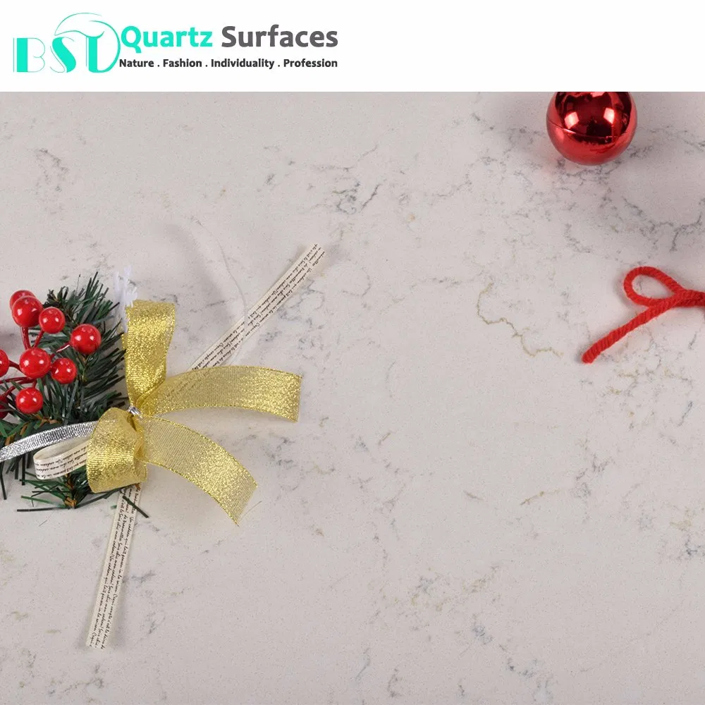 Mist Beige Veins Artificial Quartz Vanity Top with Christmas Discount