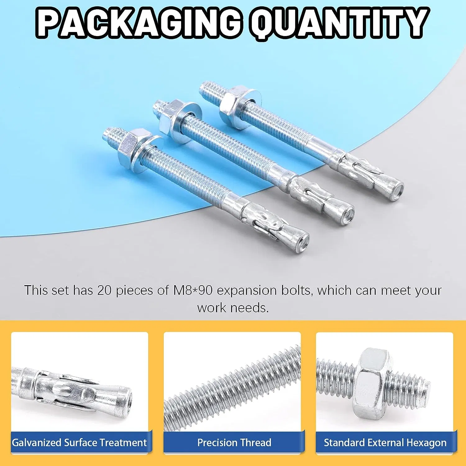 Анкерный болт M10x80 с клином, оцинкованный