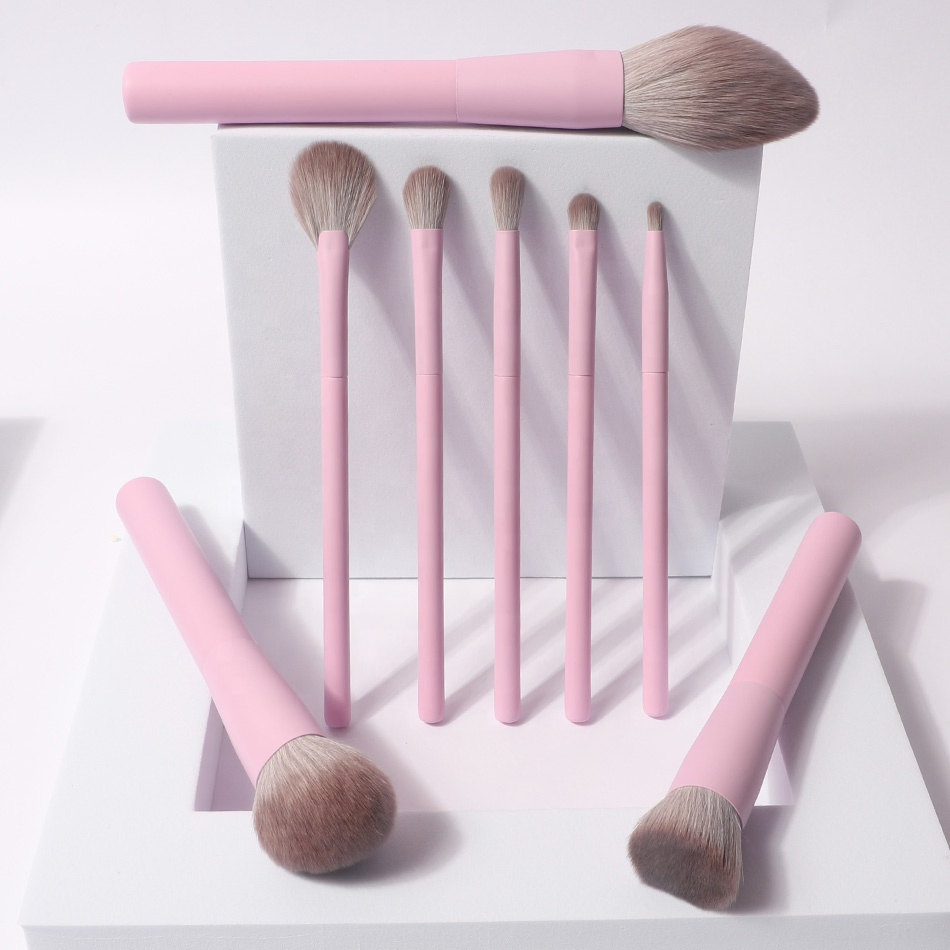 Eco Friendly Wood Pink Synthetic Private Label Professional Custom Logo High Quality Makeup Brush Set