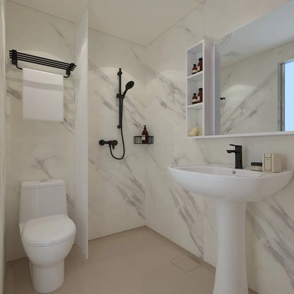 SMC Fiberglass Simple Bath Shower Enclosure Prefabricated Modular Portable Bathroom