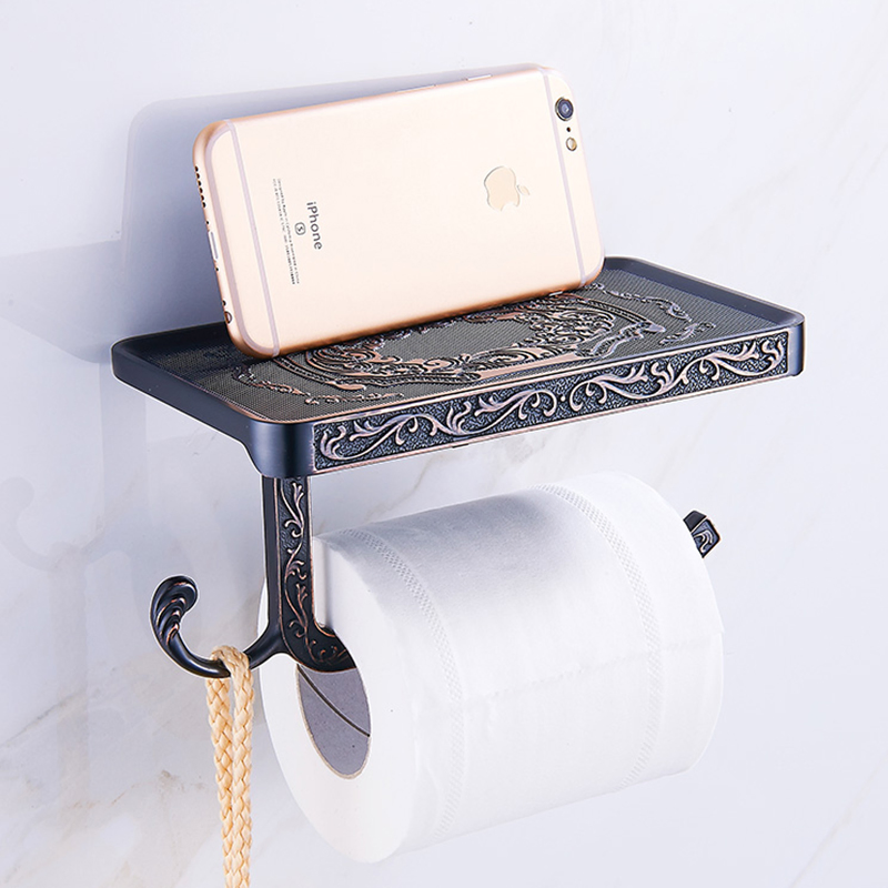 Sanitary Ware Bathroom Accessories Set Hardware Toilet Tissue Paper Holder with Shelf
