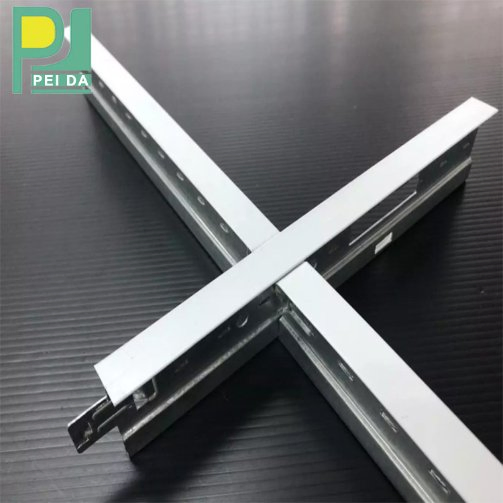 Factory Price Easy Installation Galvanized Steel Profile Flat Groove Ceiling T Grid