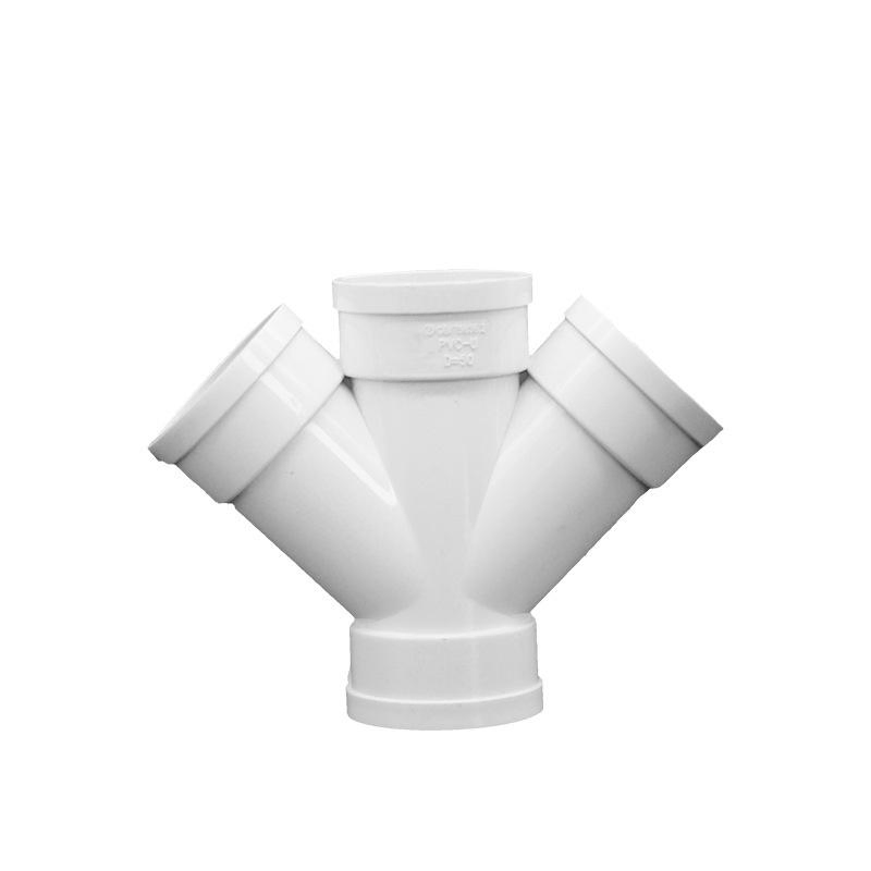 Zhongcai Building Drainage Pipe Fittings Oblique Cross for Plumbing System Plastic Tube