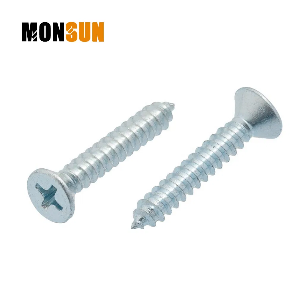 Винт саморез по металлу с плоской головкой, оцинкованный