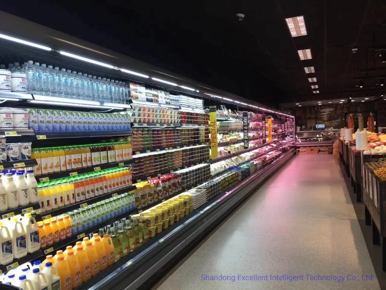 Supermarket Remote Type Multideck Display Cabinet Upright Carel Controller Commercial Refrigerator Freezer