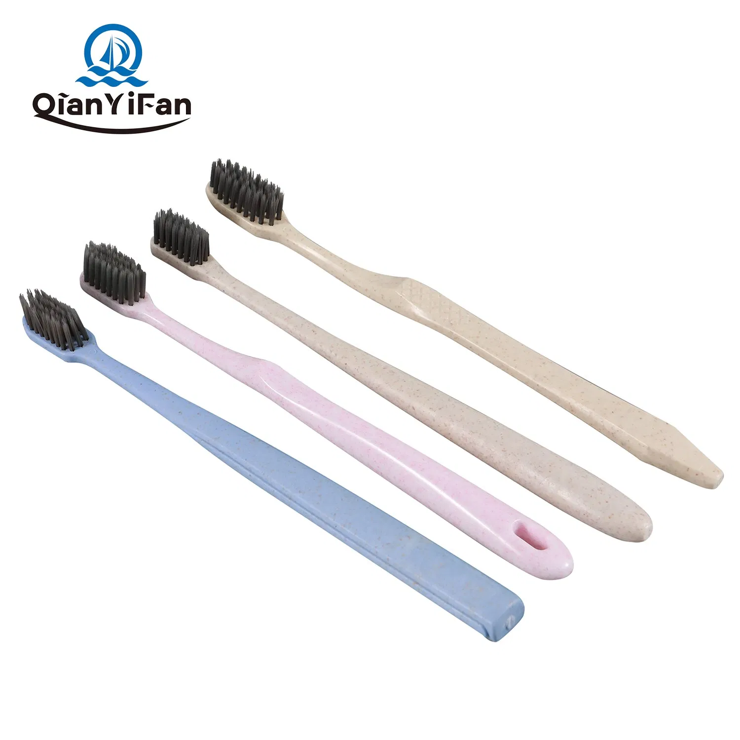 Biodegradable Wheat Straw Soft Toothbrush Natural, Environmentally Friendly, Green Disposable Toothbrush Suitable for Hotel Resort SPA Travel