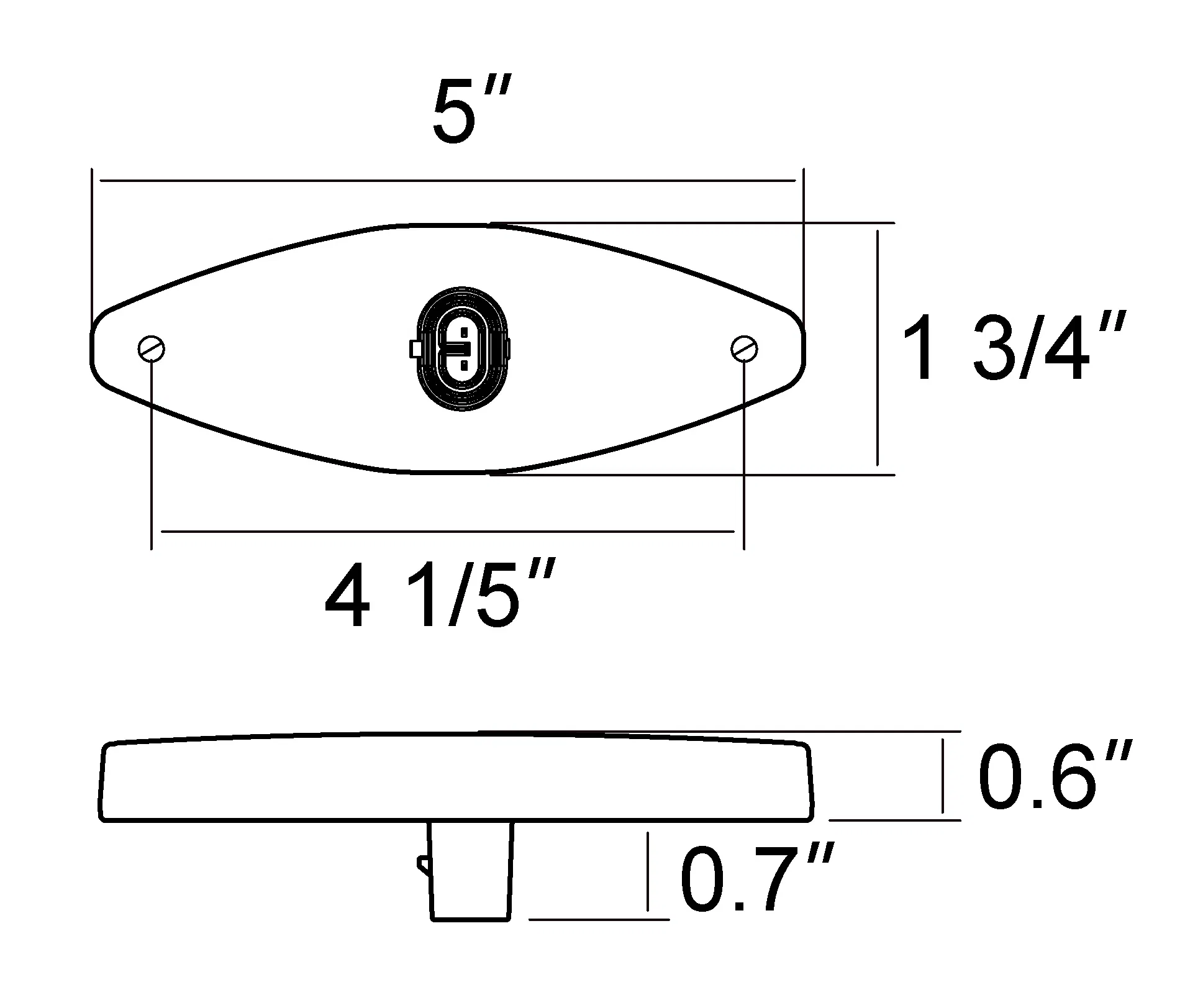 Светодиодный боковой габаритный фонарь с оптической полосой и встроенным отражателем