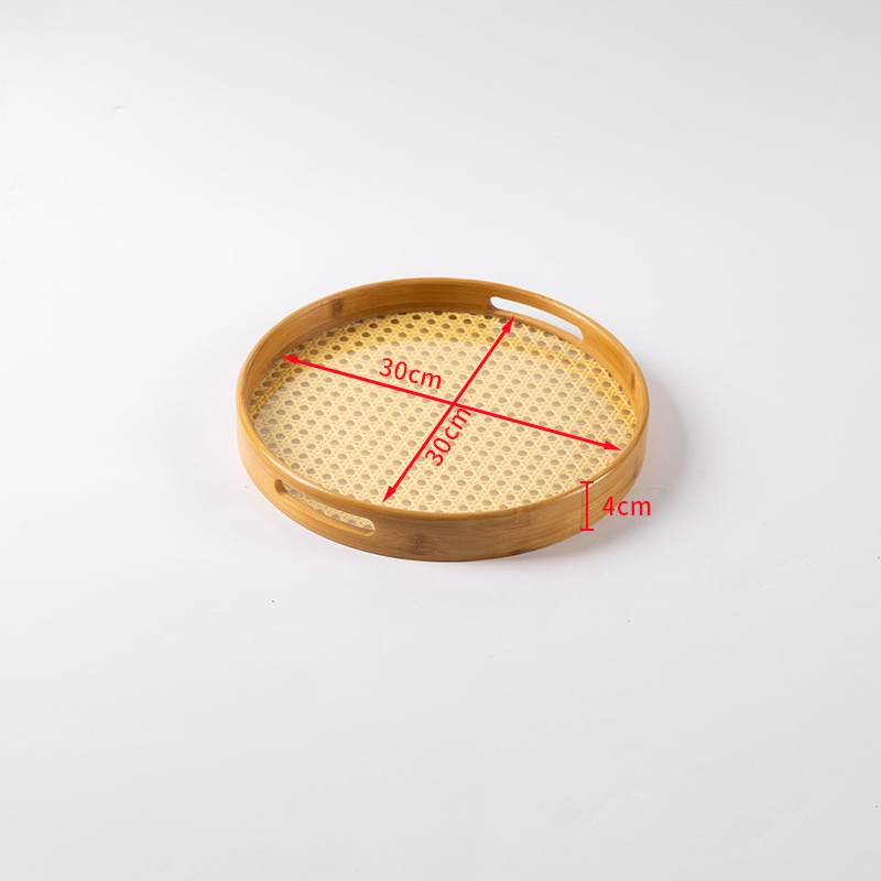 Versatile Rattan Tray for Serving Tea and Delicious Pastries
