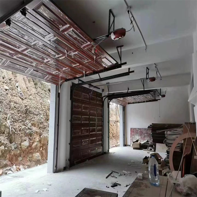 Aluminum Wooden Modern Motor Remote Control Garage Door