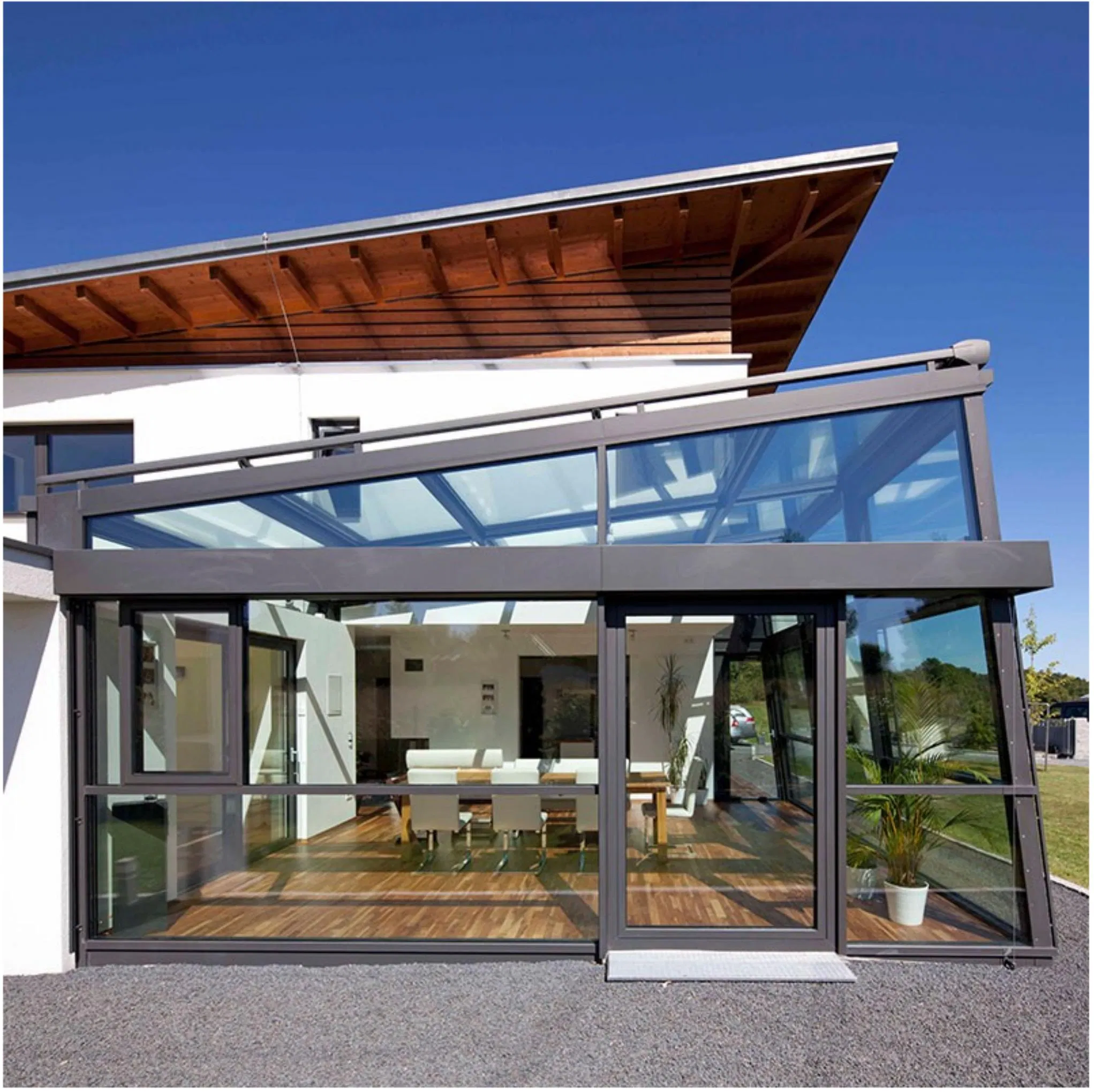 Conservatory Sun Room Glass House Wall Mounted Veranda Sunroom House 4 Season Aluminium Glass Sunrooms for Solarium